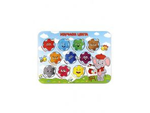 Զարգացնող փայտե խաղալիք՝ ներդիրների շրջանակ, սովորում ենք գույները