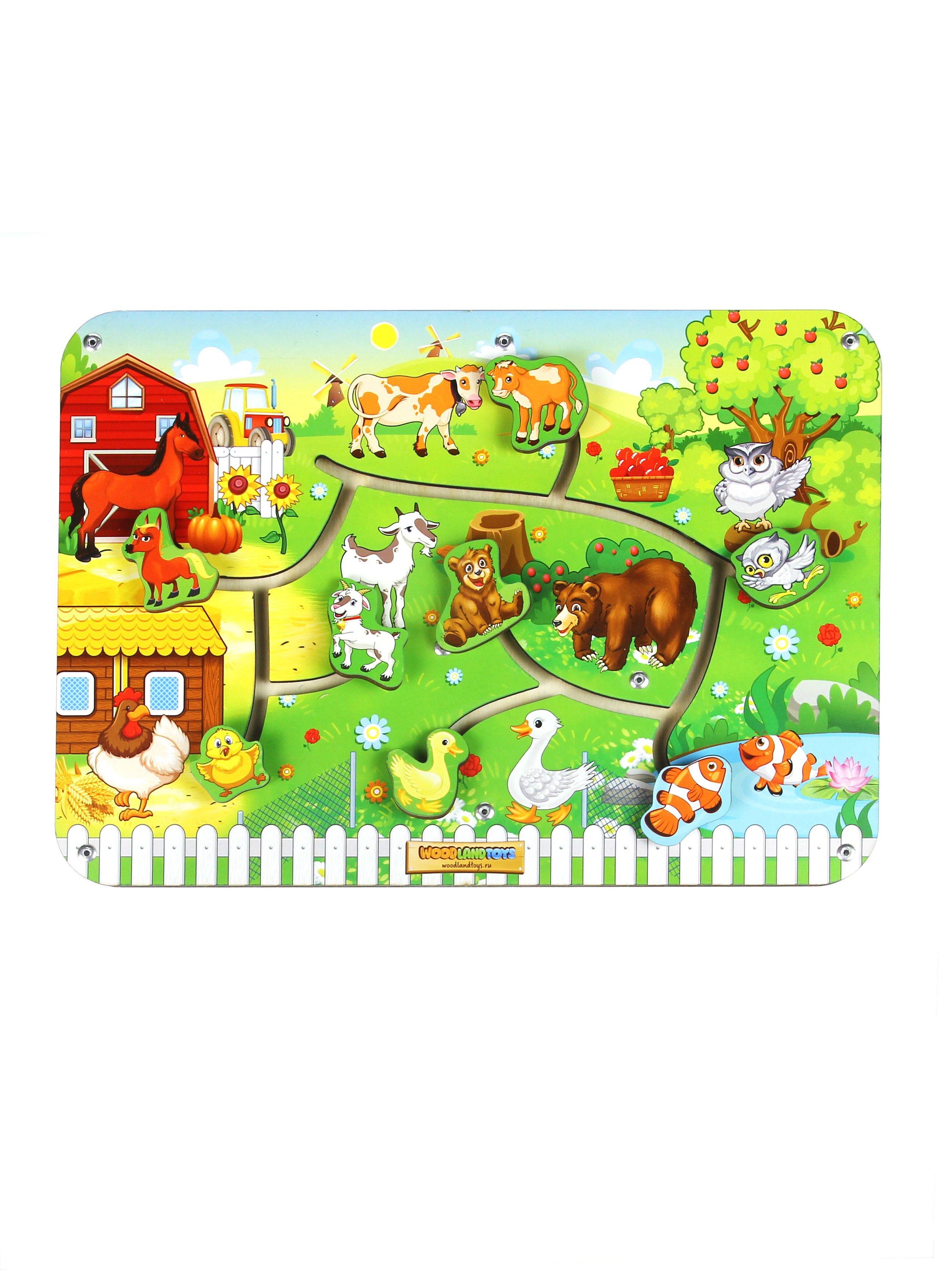 Մատոզարգացնող փայտե խաղալիք՝ լաբիրինթ զույգ, կենդանիներ 2