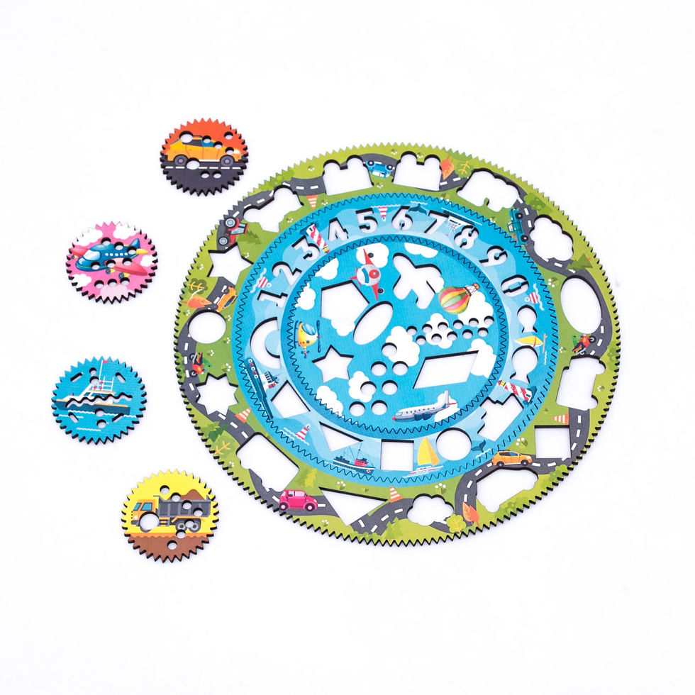 Ինտելեկտուալ փայտե խաղալիք՝ սպիրոգրաֆիա նկարչության համար, տեղափոխիչ