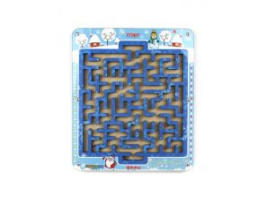 Մատորիկական զարգացնող փայտե խաղալիք՝ լաբիրինթ փոքր գնդակով, ձմեռային