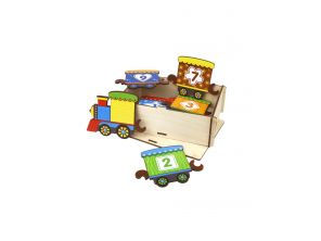 Փայտե զարգացնող խաղալիք՝ գնացք թվերով, շուրջպար