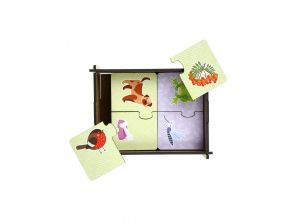 Փայտե փազլ հավաքածու՝ ով ինչ է ուտում