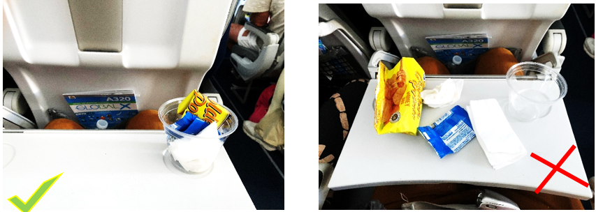 L'ÉTIQUETTE DU SNACK EN AVION