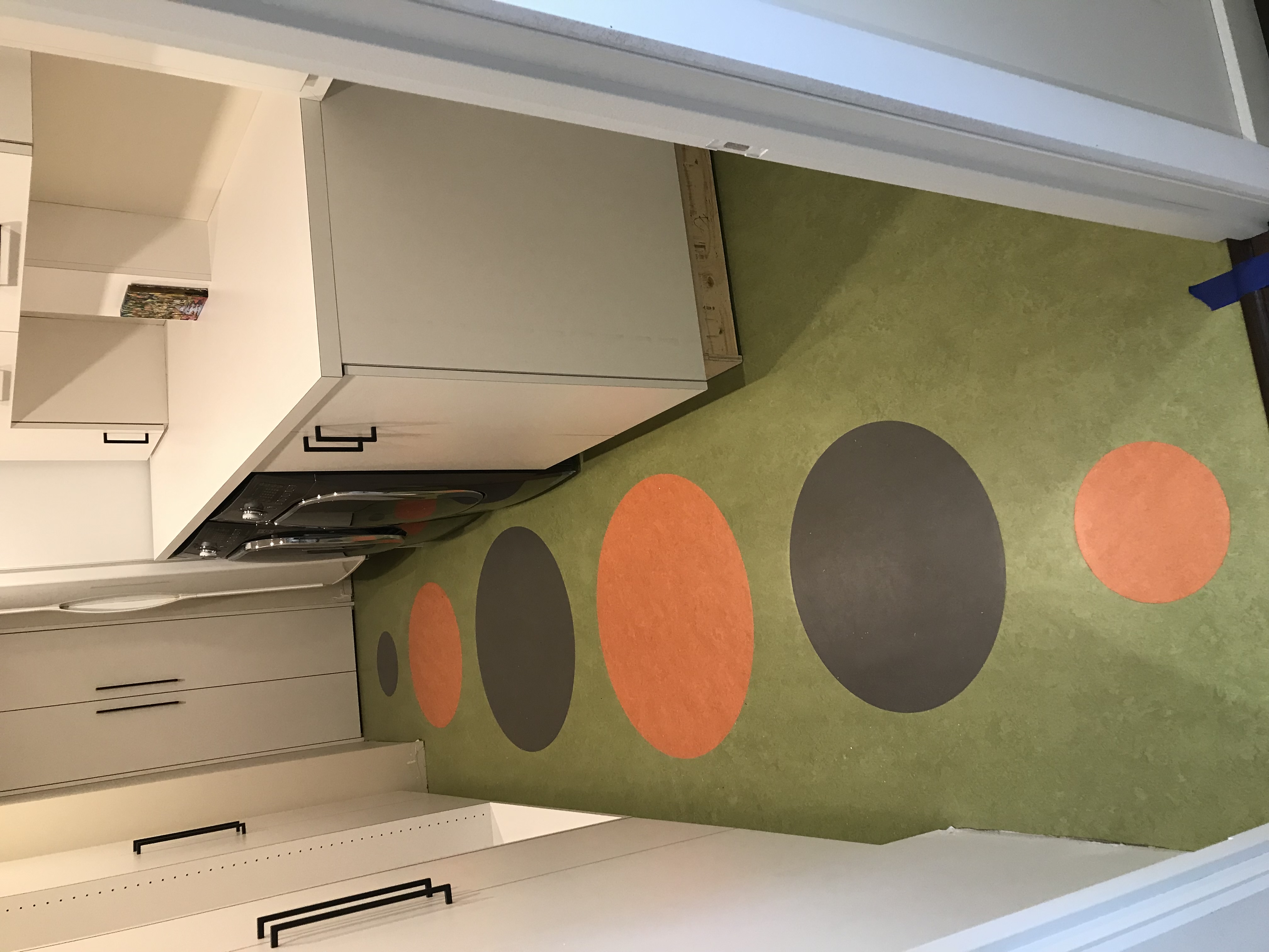 Custom linoleum flooring project by Surface Stylz