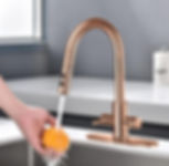 Grifería extraíble monoblock para cocina acabado cobre