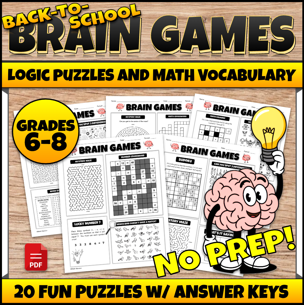 Back-to-School Brain Games Puzzle Pack
