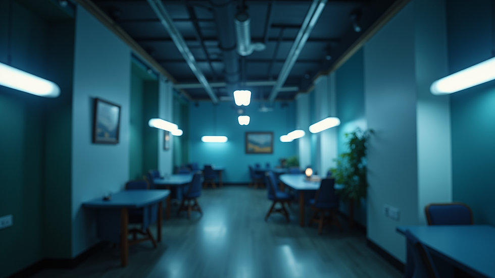 High angle view of stylish LED lights in a room
