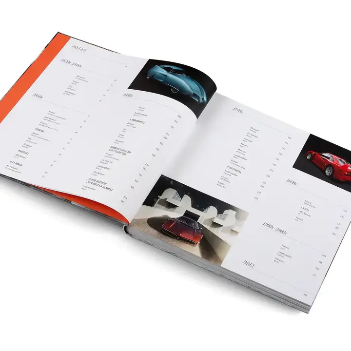 Thumbnail: Another look inside a hardback coffee table book, The Italians, featuring a double page spread of the contents or index page.