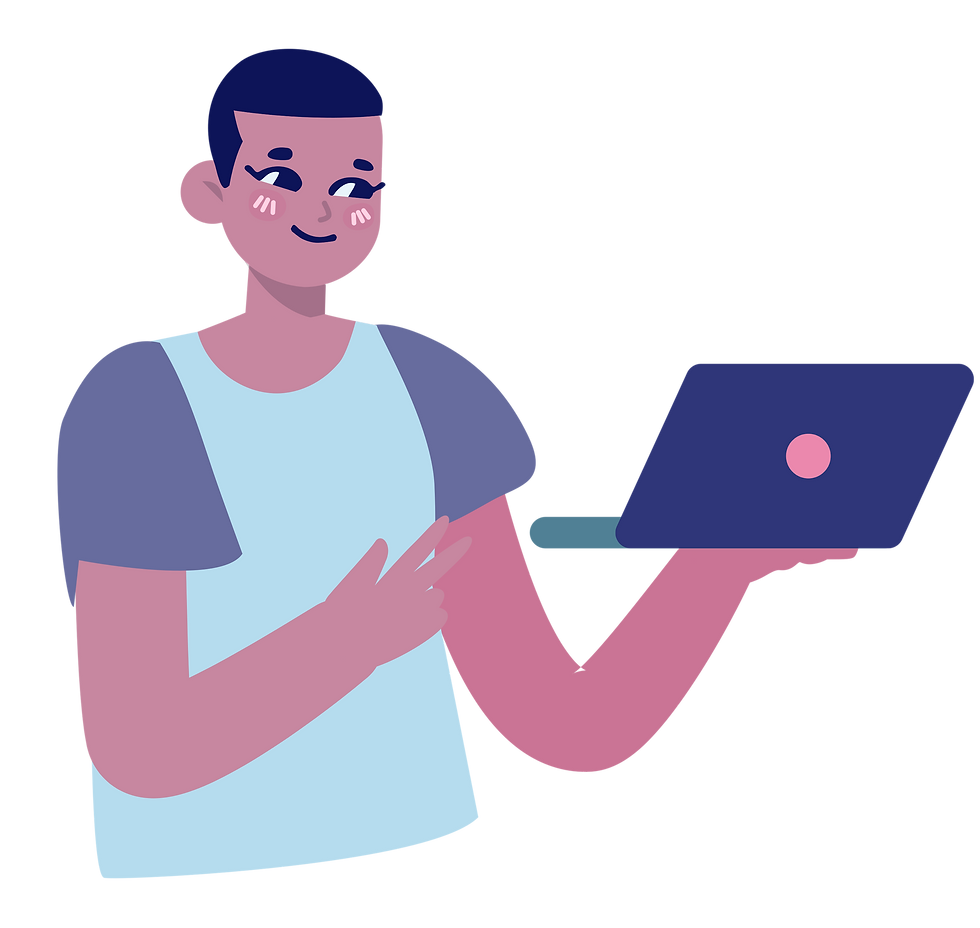 Person talking to someone on the laptop
