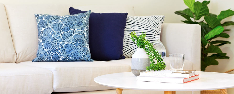 Property staging of lounge cushion and decor