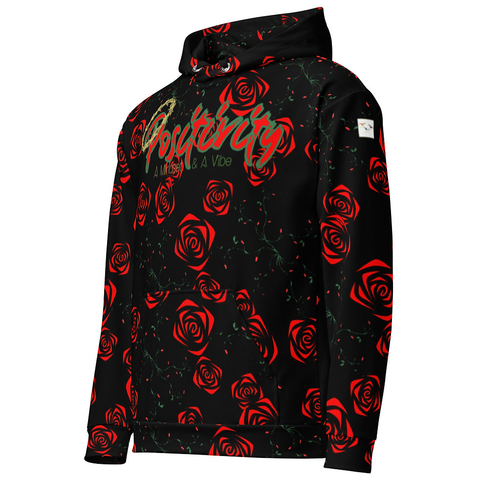 Thumbnail: Rose on the 3rd Black Unisex Hoodie
