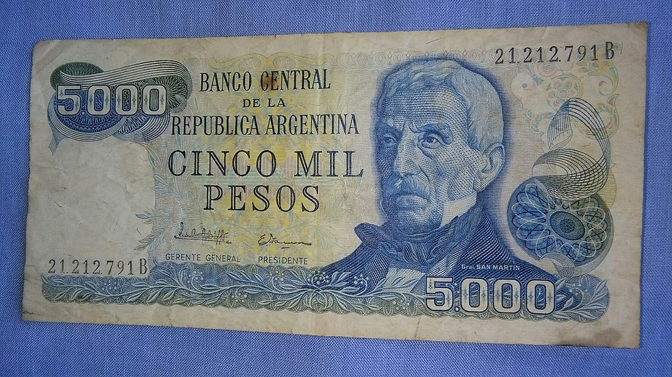 Miniatura: Billete 5000 Pesos Ley - Serie B