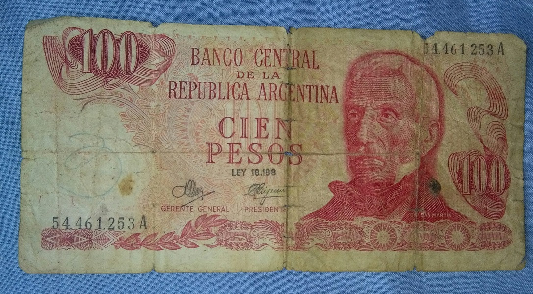 Billete de cien Pesos Ley - Serie A