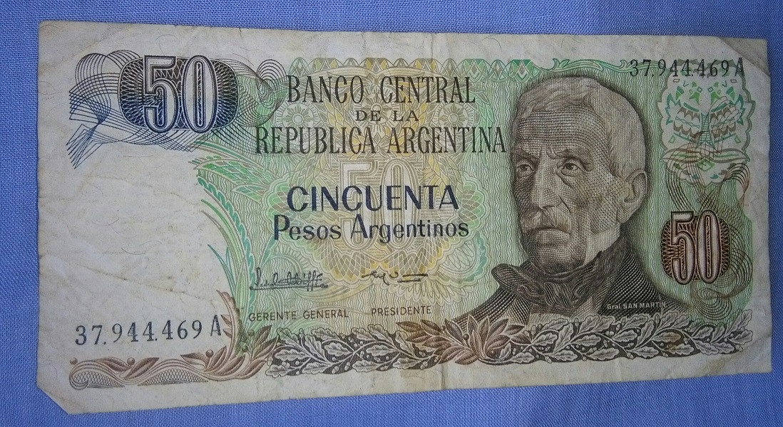 Billete 50 Pesos Argentinos -Serie A