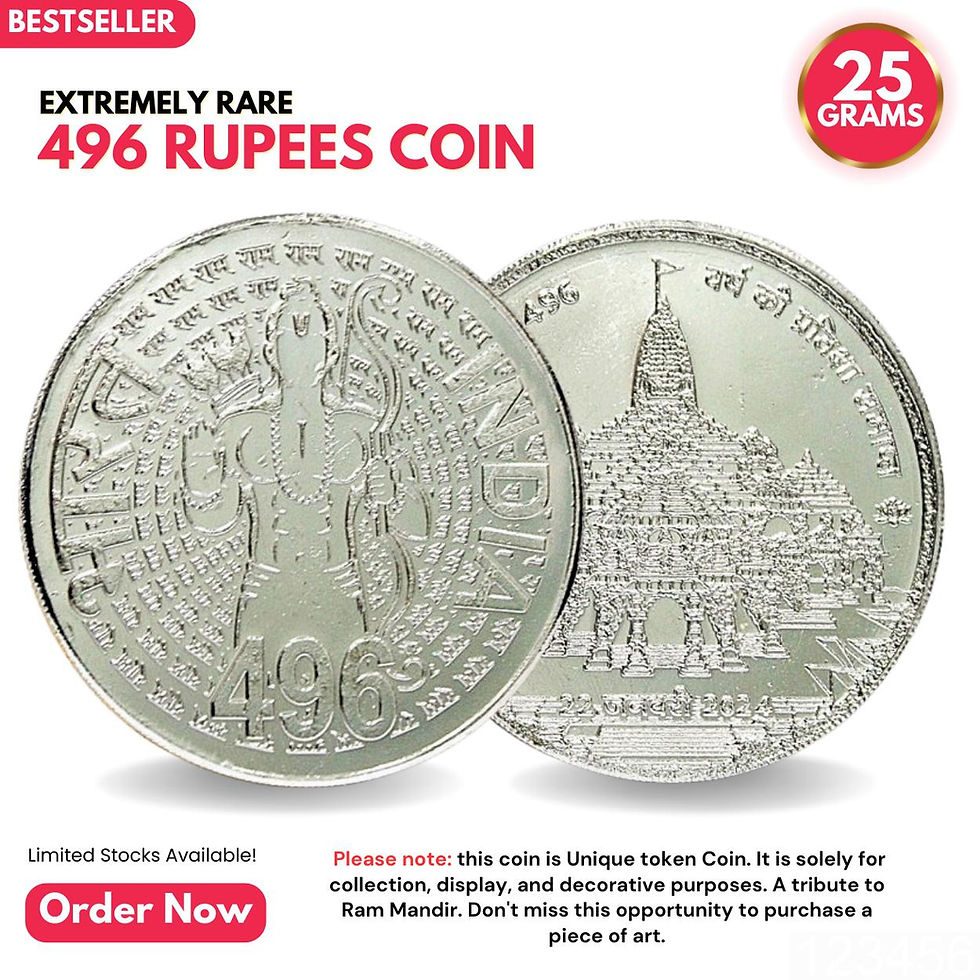 496 (Ayodhya Ram Mandir) Collectible Silverplated Rare Fancy Coin