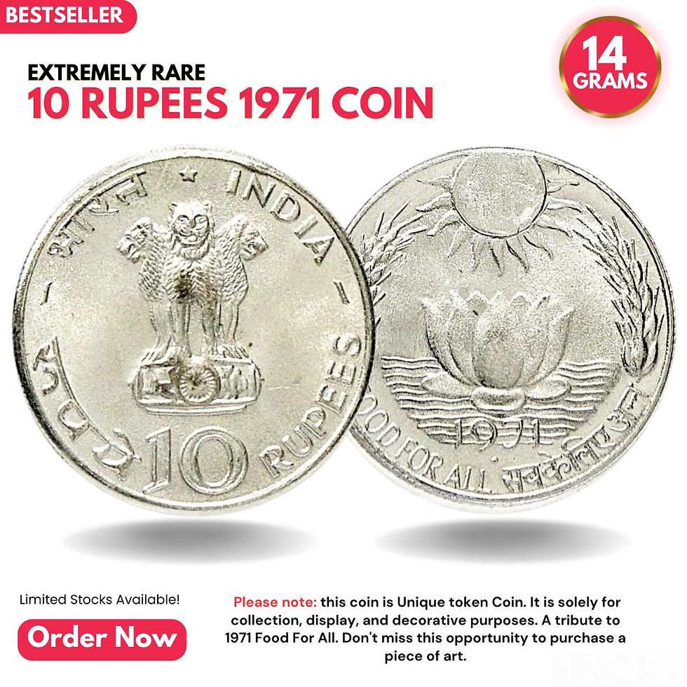 10 Rupees 1971 (Food For All) Collectible Silverplated Rare Fancy Coin