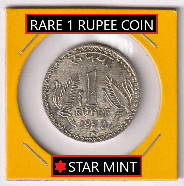**Star Mint** 1 Rs. 1970 Republic India Collectible Old and Rare Fancy Coin