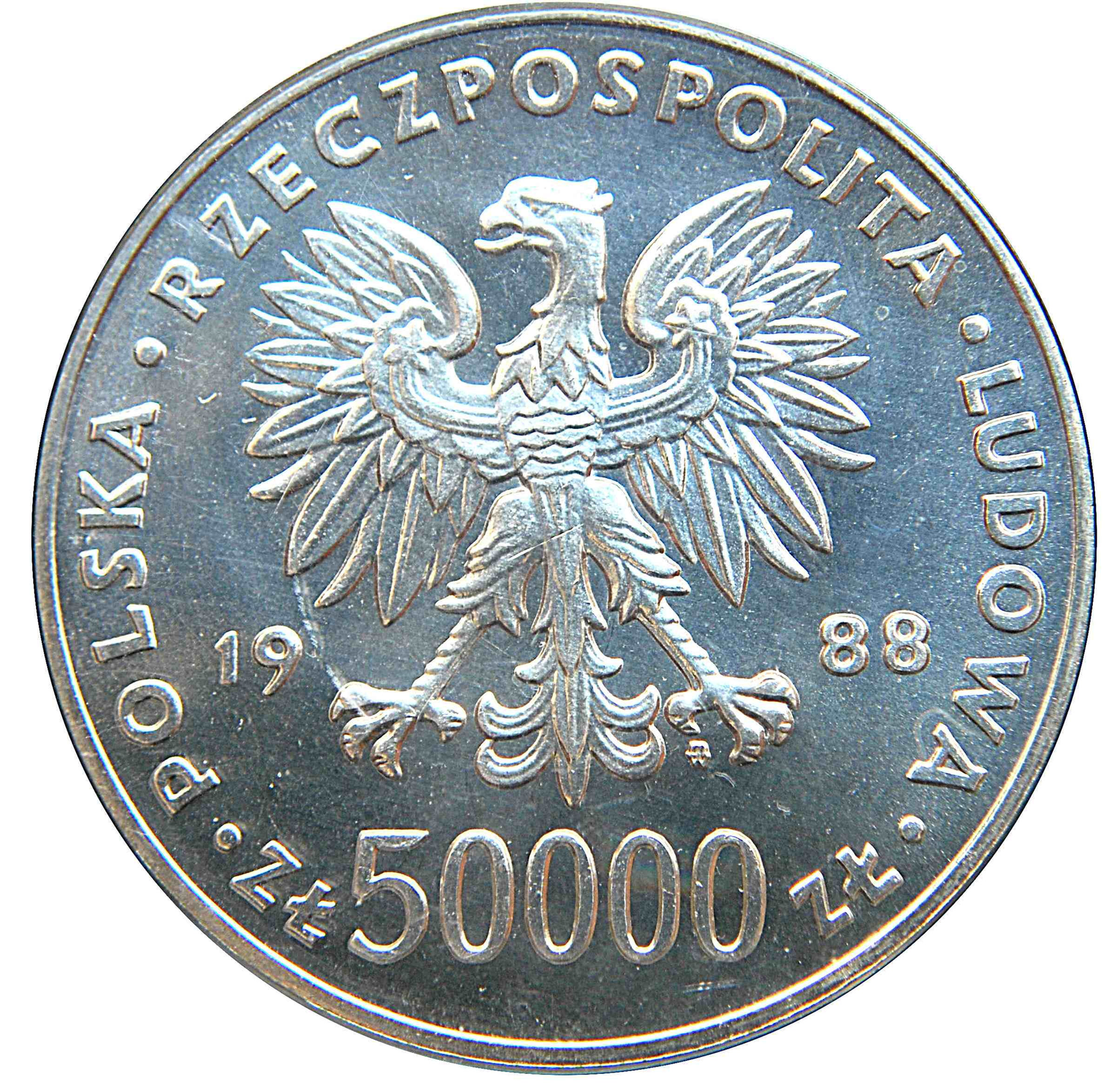 50,000 Zlotych (1988) Poland Circulating Commemorative Issue Rare Coin