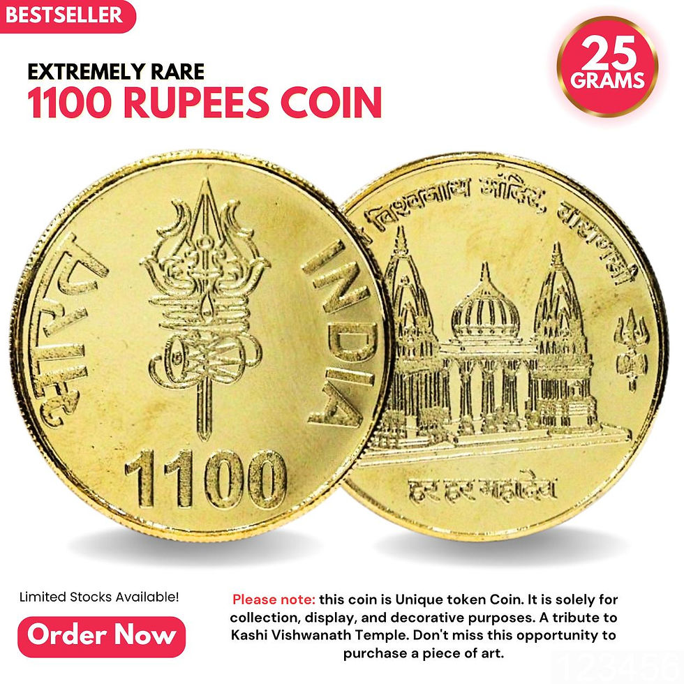 1100 Rupees (Kaashi Vishavnath Mandir) Collectible Goldplated Rare Fancy Coin