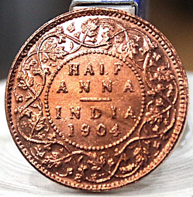 Half Anna 1904 **Edward VII** British India Old and Rare Copper Coin
