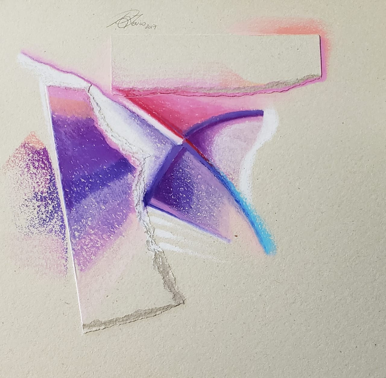 Fusao de Roxo - Giz pastel Oleoso S/Papel Paraná 40x40cm