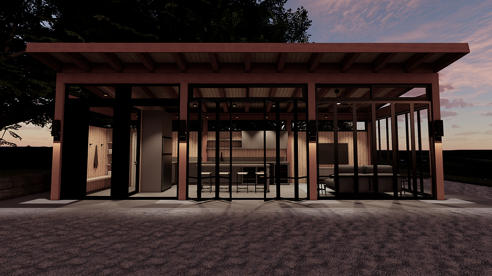 Exterior Night 3D Render