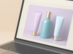 skincare on a laptop