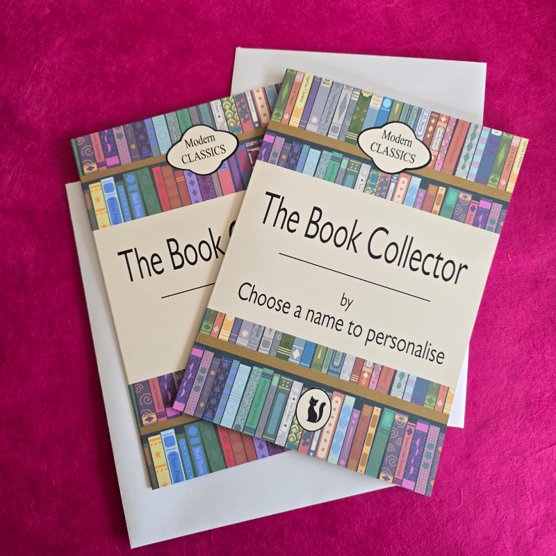 The Book Collector | Greeting Card | Vintage Penguin Style Book Card | A5 | Can