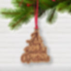 Cherry wood A Very Budeful Christmas tree decoration