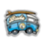 Bude campervan bumper sticker by Budeful, durable vinyl coastal road trip sticker for cars, laptops and water bottles.