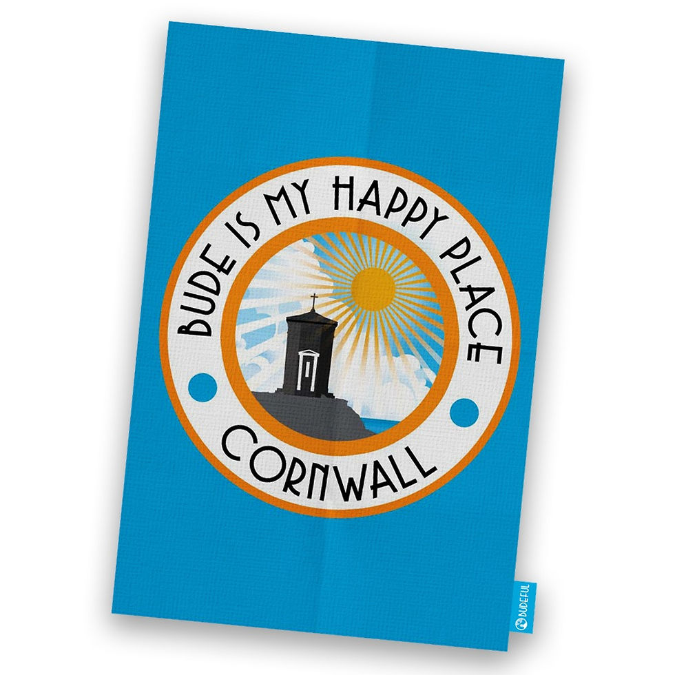 My Happy Place coastal tea towel designed in the UK