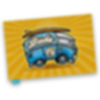 Bude campervan tea towel cotton linen blend with nostalgic coastal design