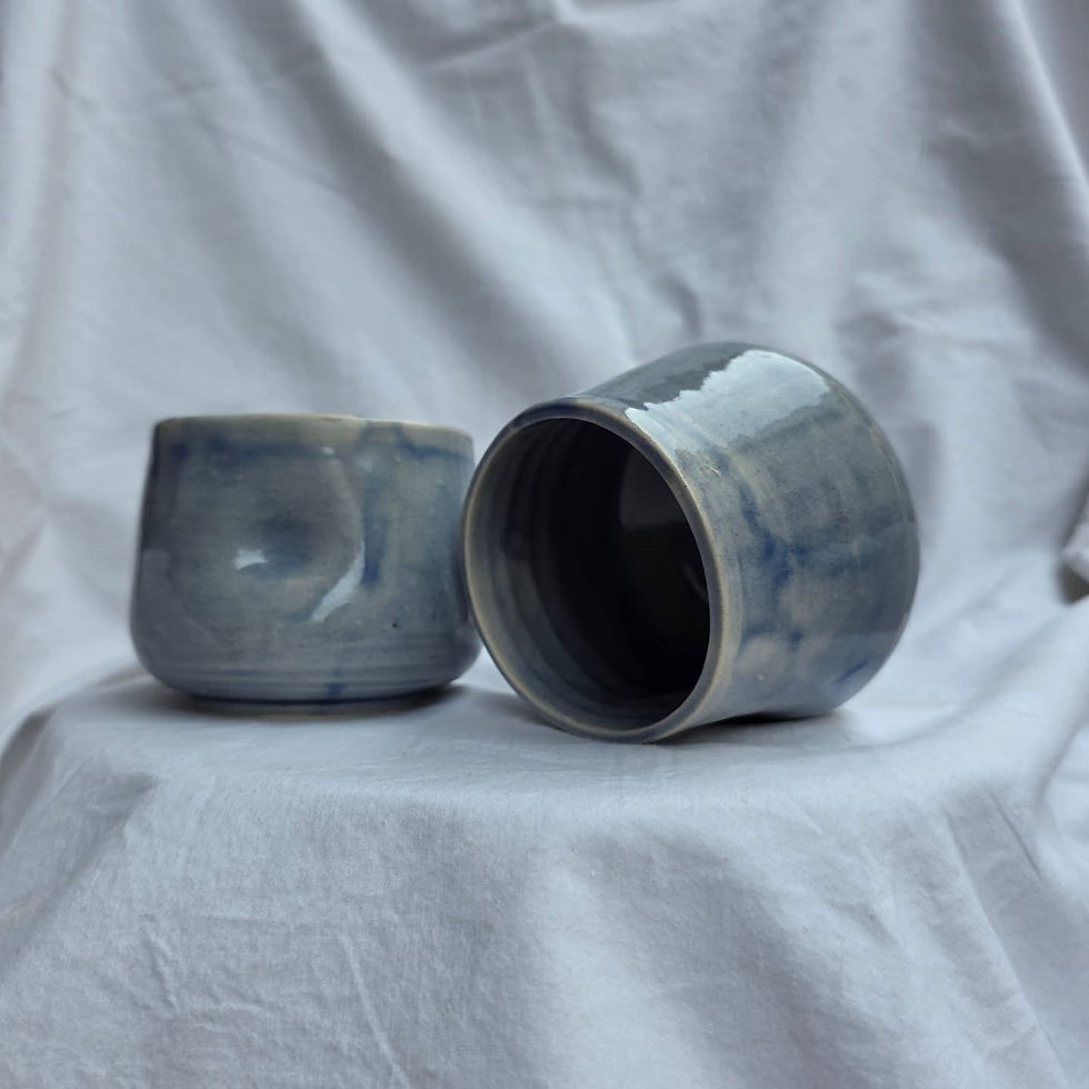 Moody Blue-Grey Tumblers (Set of 2)