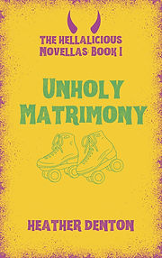 Unholy Matrimony cover featuring line-drawn roller skates and devil horns