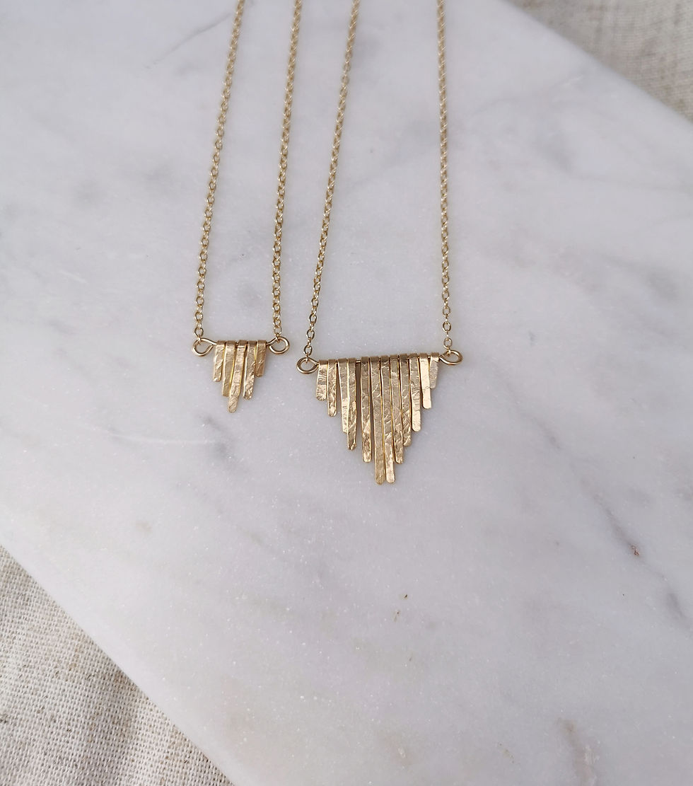 Thumbnail: QUINCA// Hammered Fringe Necklace