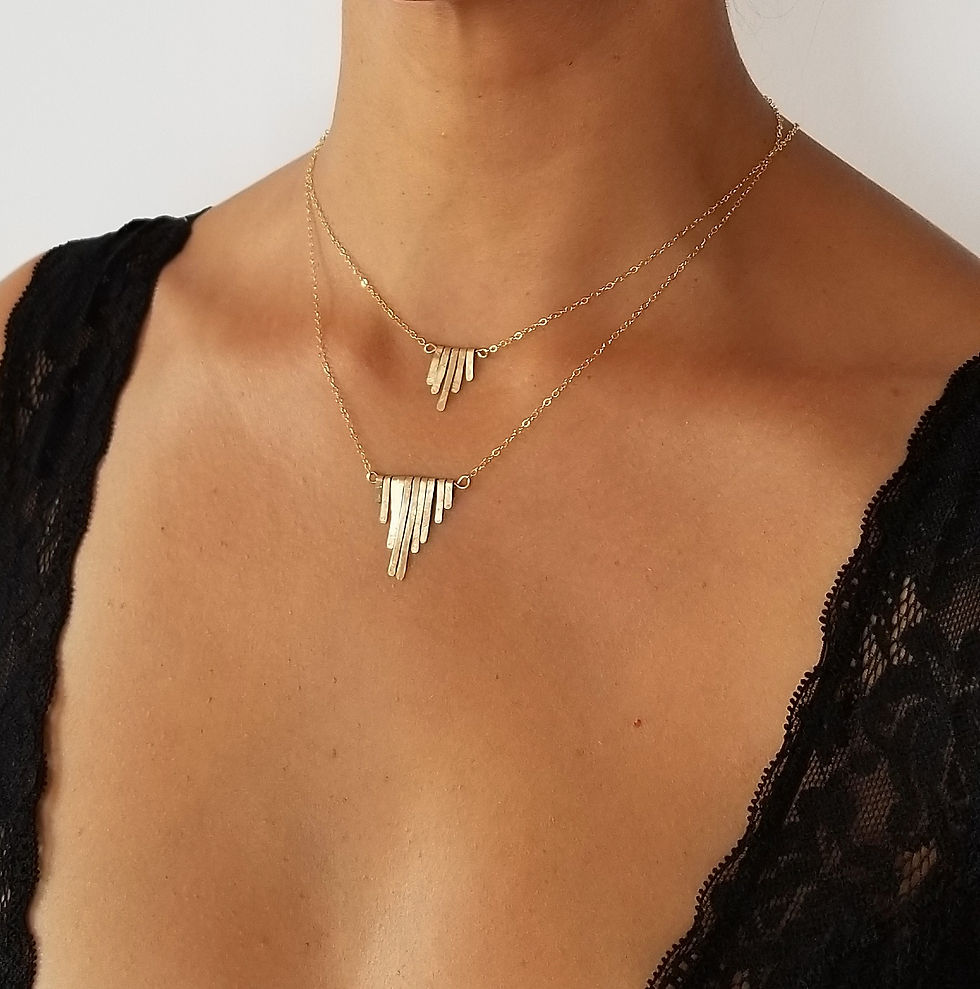 Thumbnail: QUINCA// Hammered Fringe Necklace
