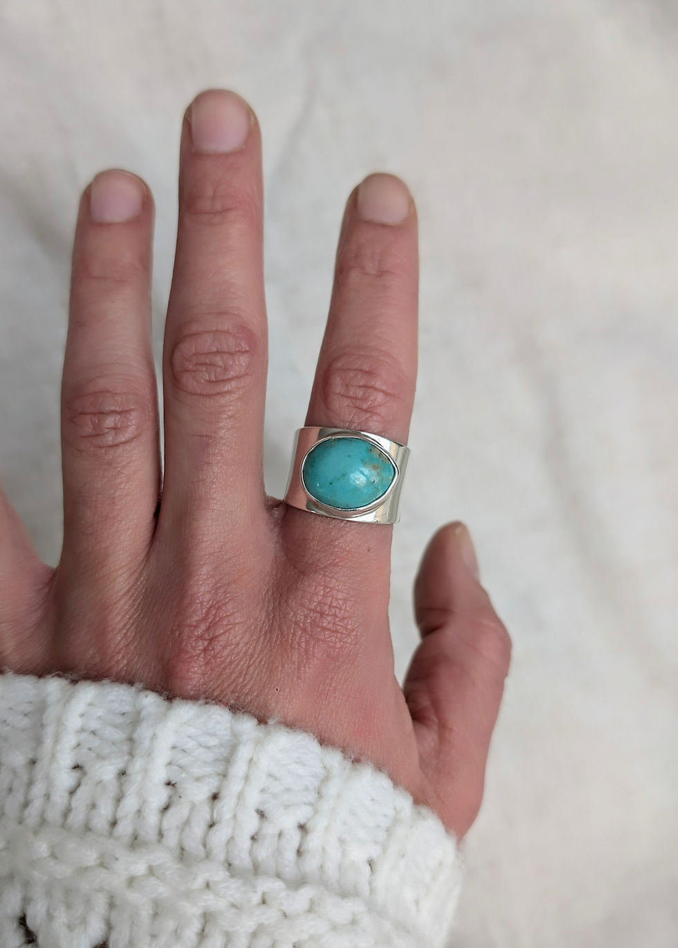 Miniature : LAGOS// Chunky Turquoise Sterling Silver Ring • Size 8