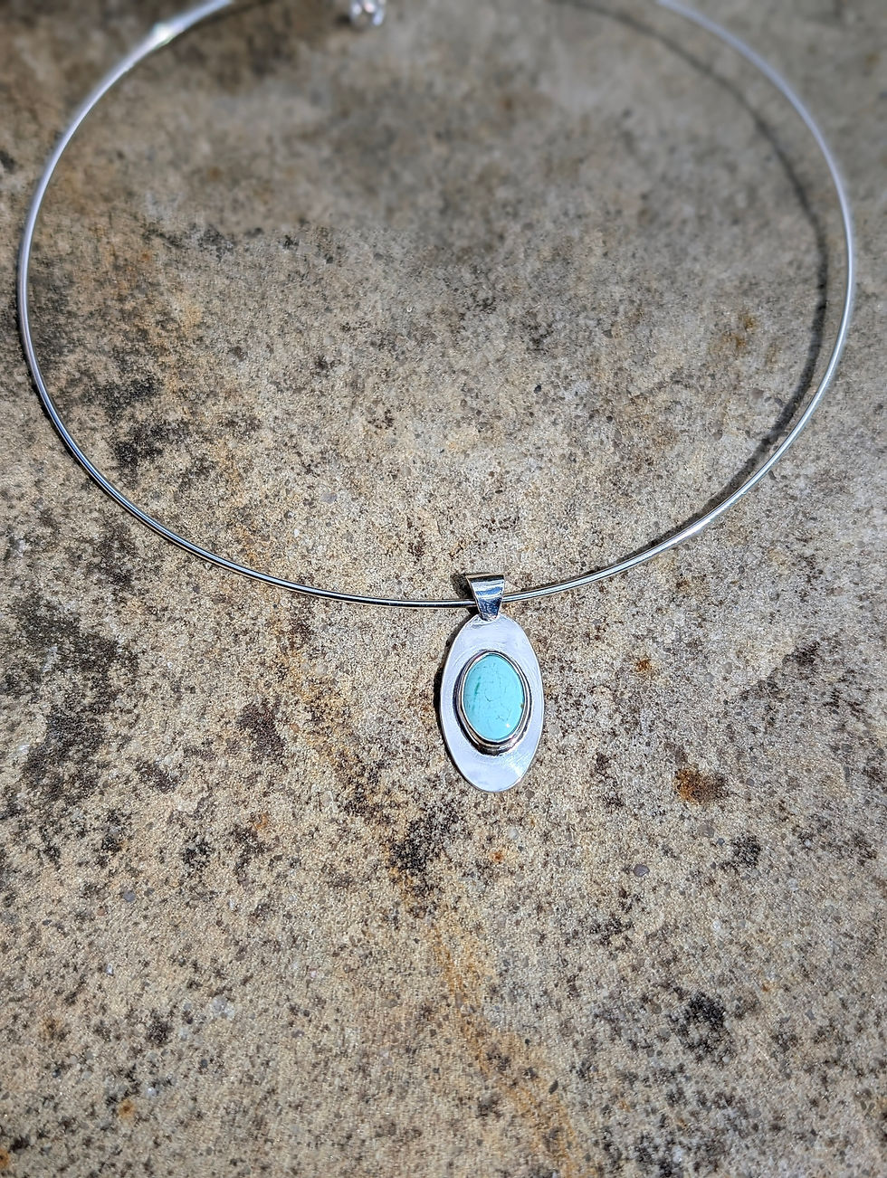 Thumbnail: PACHA// Turquoise Pendant Choker Necklace