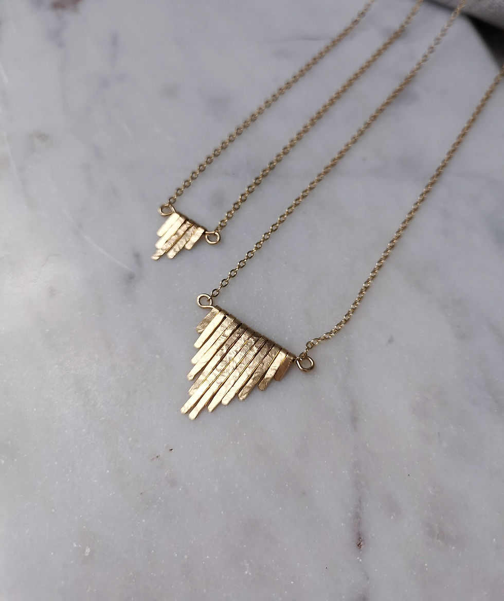 Thumbnail: QUINCA// Hammered Fringe Necklace