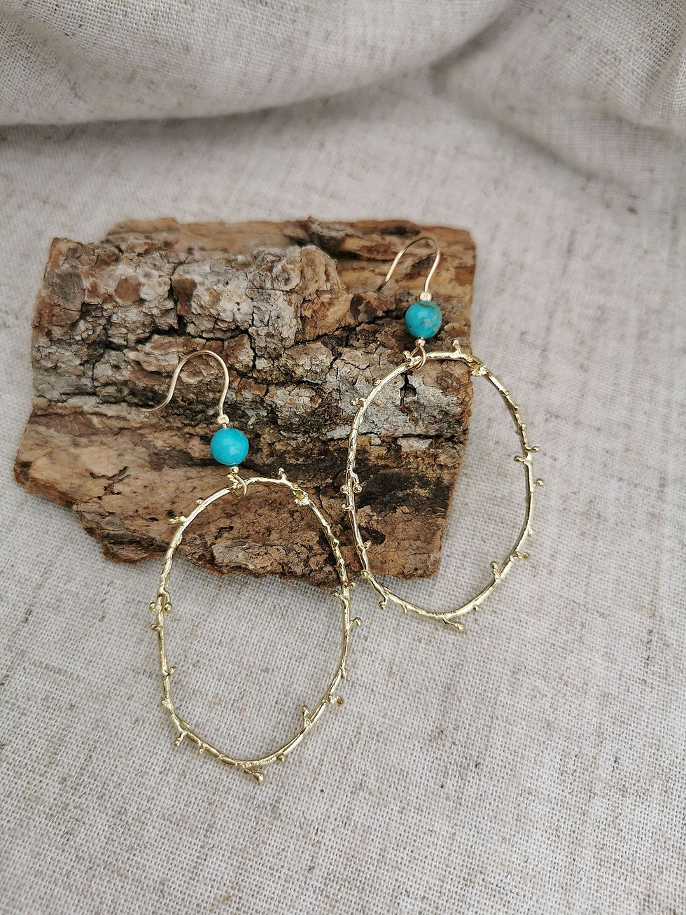 Thumbnail: INDRA// Kingsman Turquoise Branch Hoops