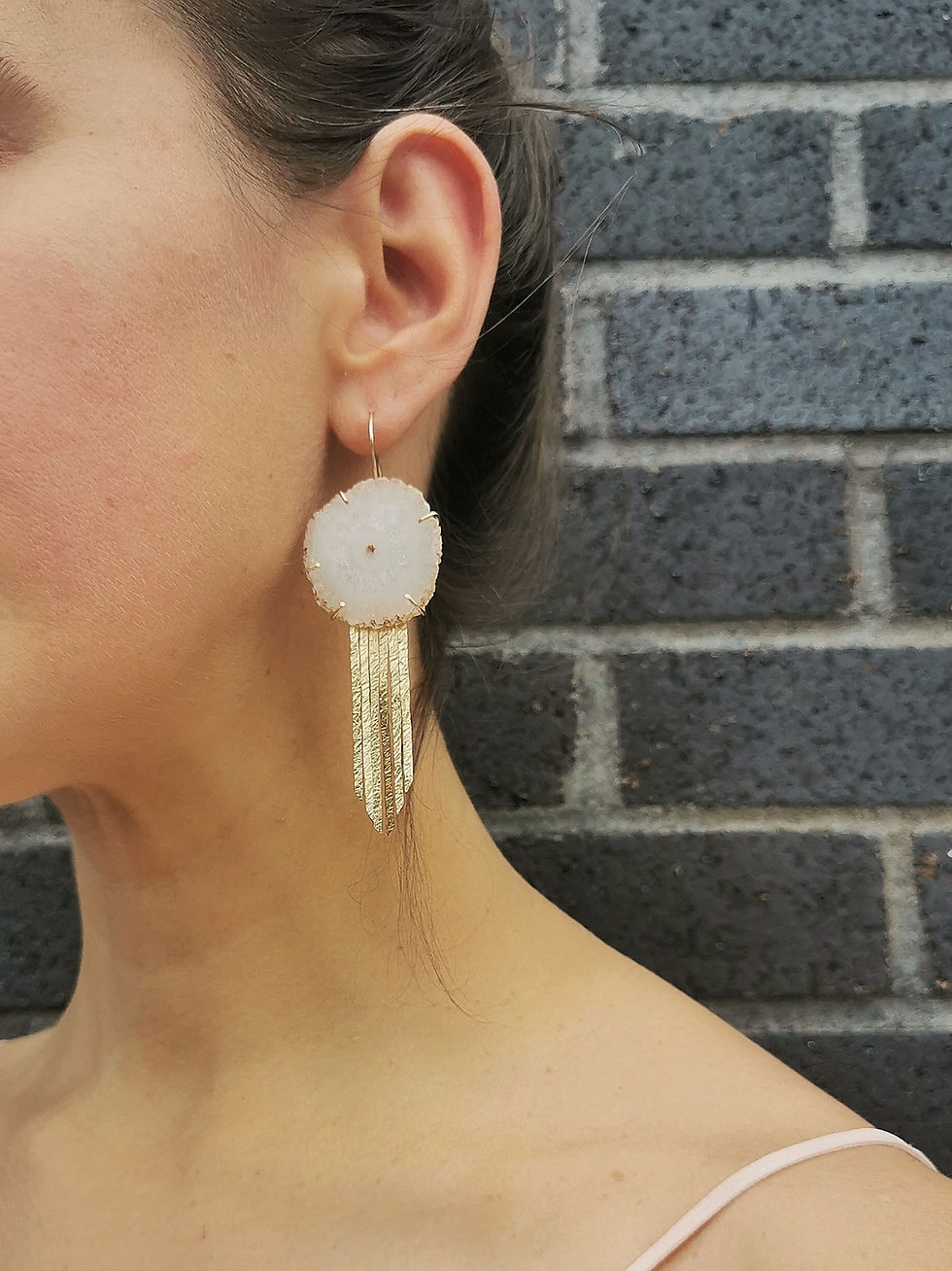 Miniature : NEBULA// Solar Quartz Fringe Earrings