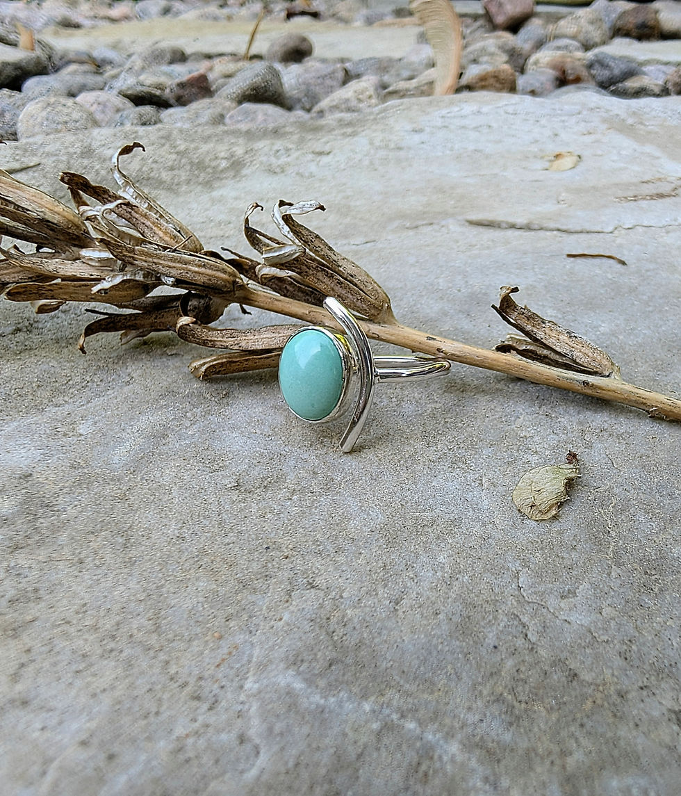 Miniature : Turquoise Crescent Moon Ring