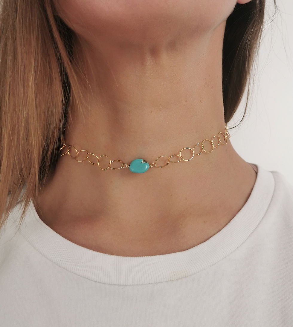 Thumbnail: LAGOON// Chunky Turquoise Choker Necklace