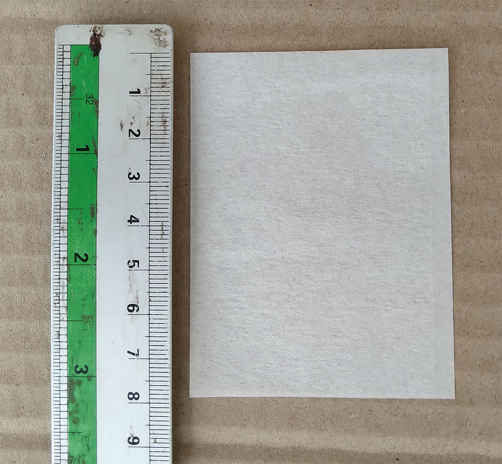 Thumbnail: Heat-Sealed T-bag with ruler showing length of T-bag.