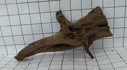 Thumbnail: Thai Bogwood 15: Length 7" x Height 11" x Width 7": Weight 220g (front side view)