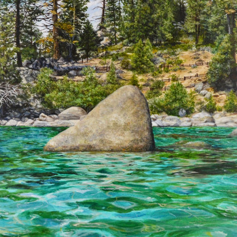 oil painting, lake tahoe, california