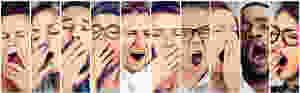 Several bored students yawning.