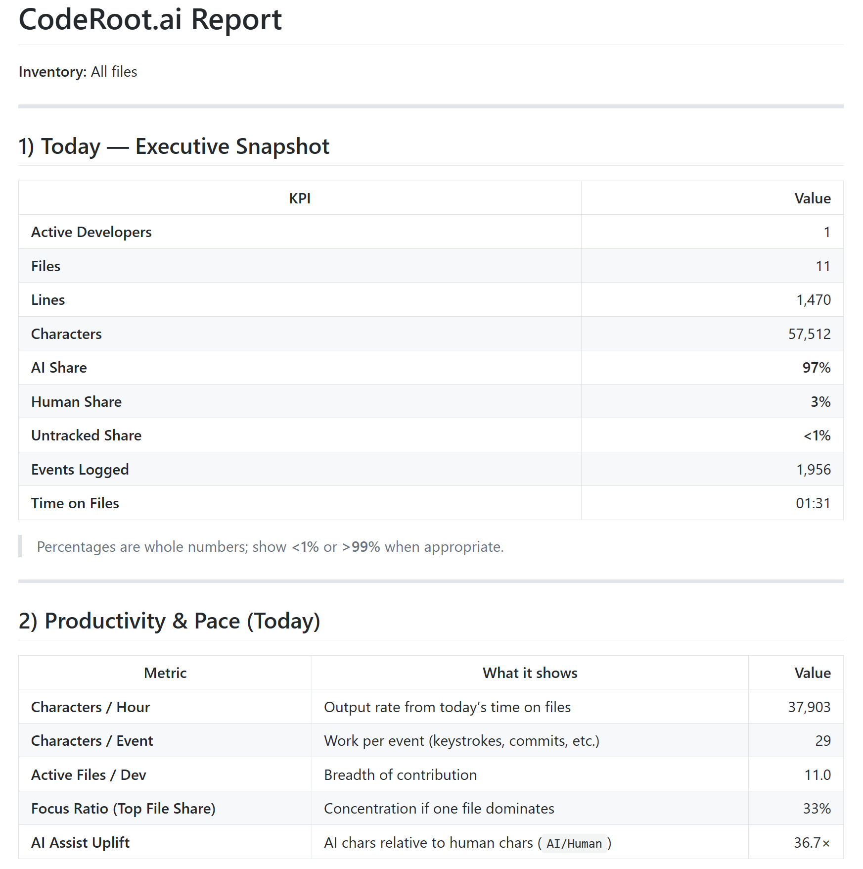 CodeRoot.ai Report Overview