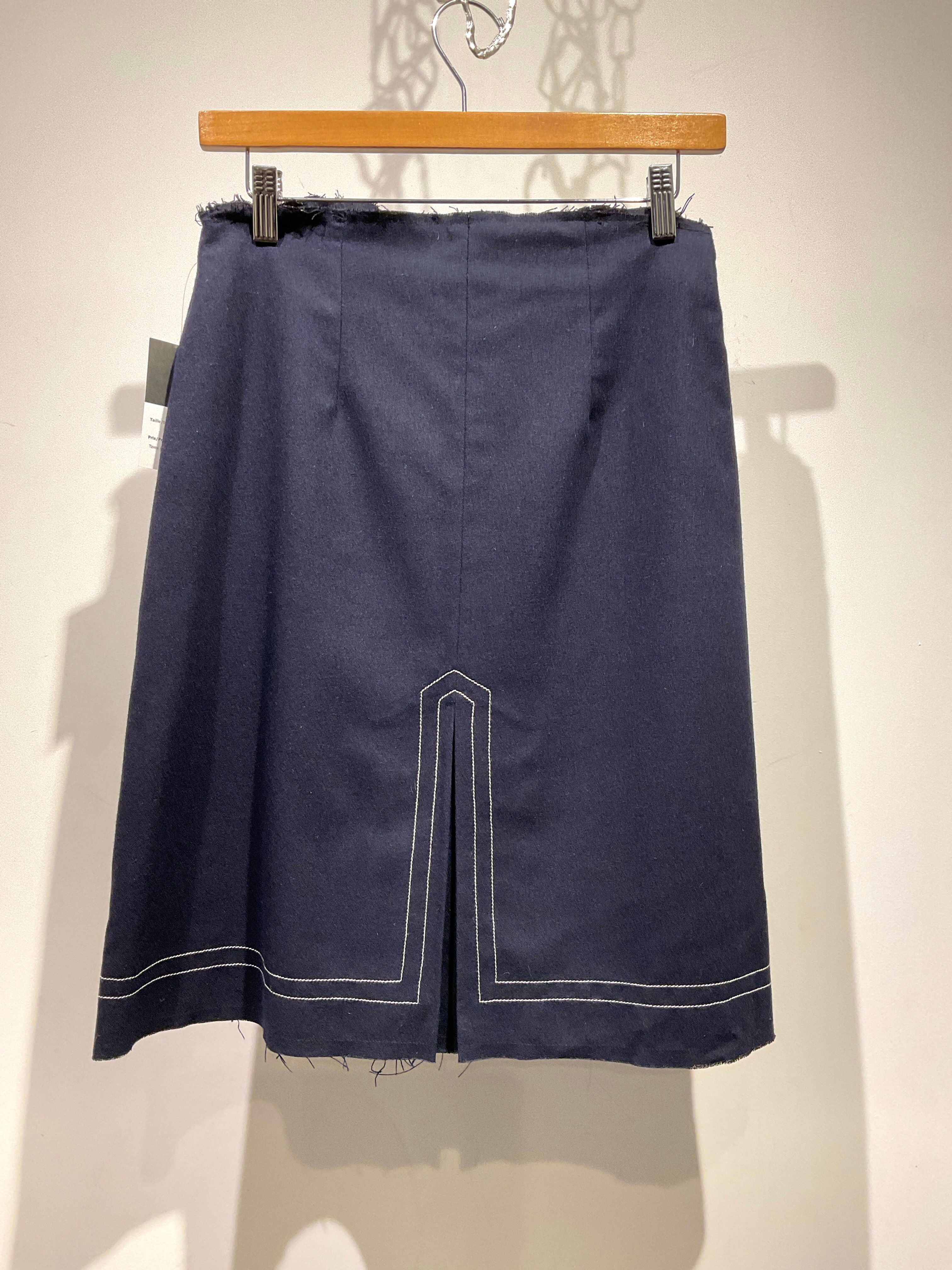 JACQUEMUS - Jupe en laine marine - S
