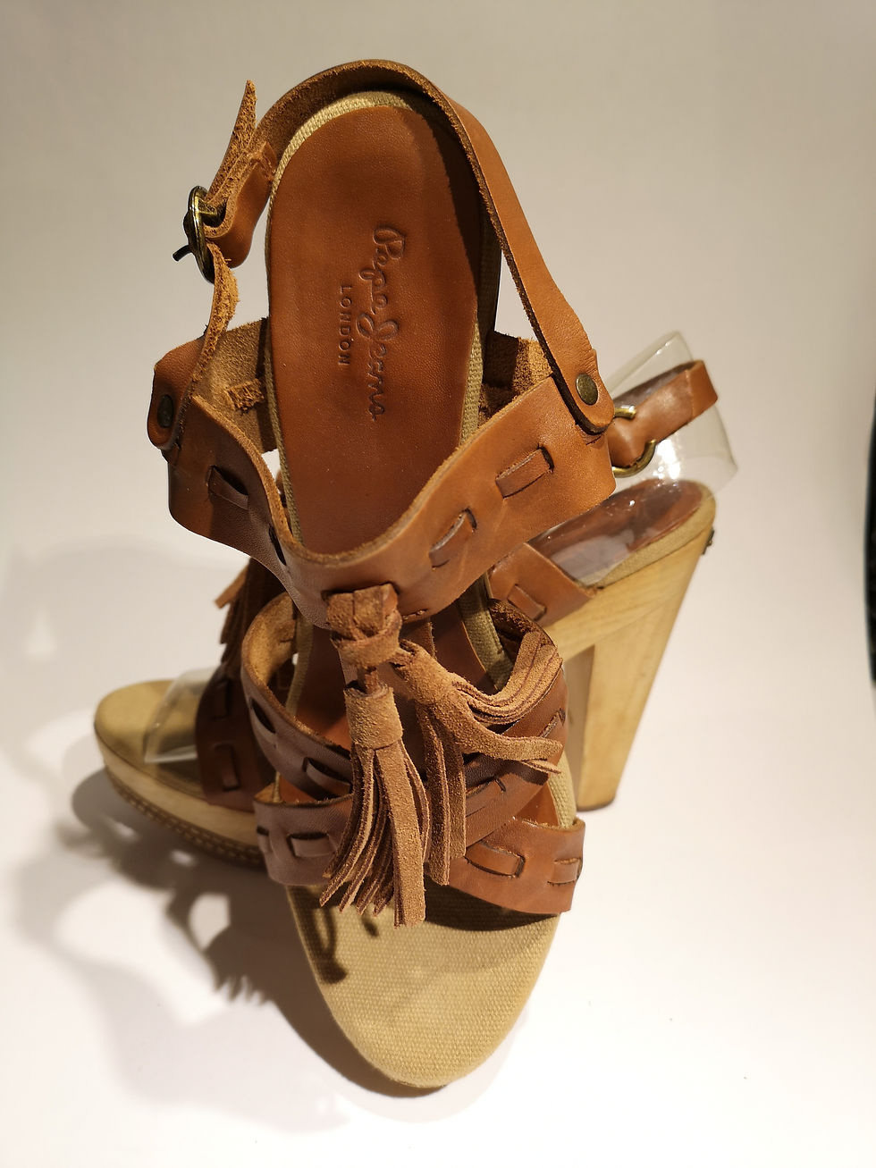 Miniature : PEPE JEANS - plateforme bois, dessus cuir - 40 (10)